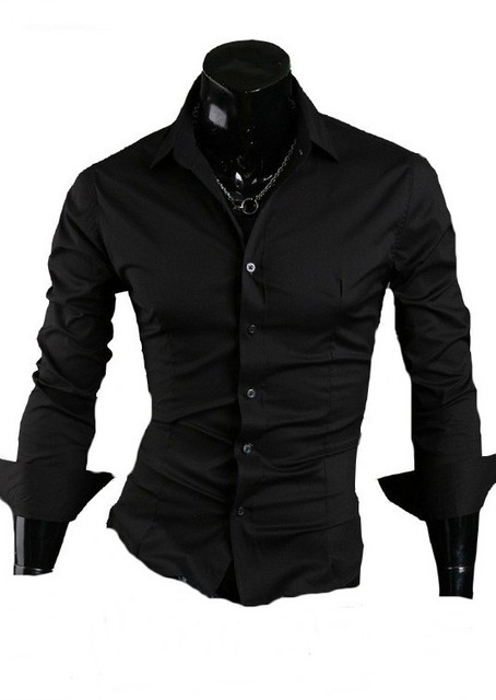 Camasa barbati neagra slim fit - 3xl-4xl-5xl (j2-3)